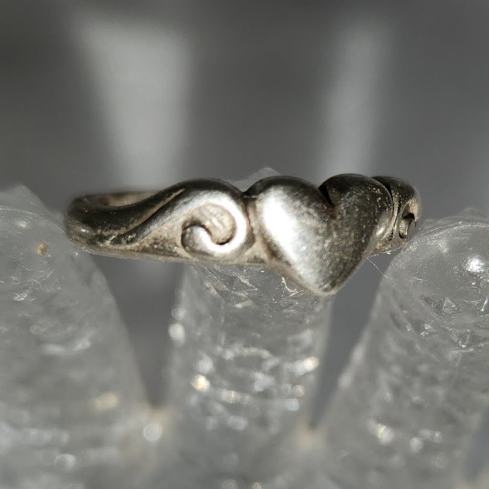 WM Wheeler Vintage Sterling Silver Heart Ring Size 7
